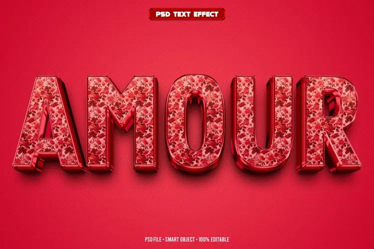 Amour 3D editable text effect
