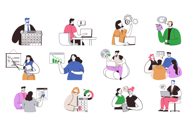 Analyzing Budget Vector illustrations