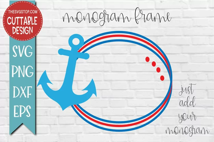 Anchor Monogram Frame | Kids Summer T-shirt Design