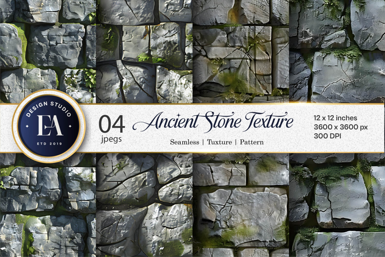 Ancient Gray Stone Fort Masonry Digital Paper