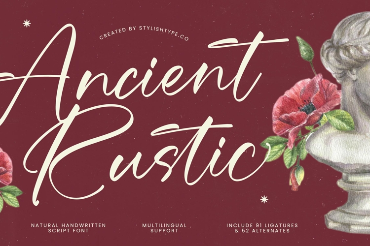 Ancient Rustic - Natural Handwritten Script Font