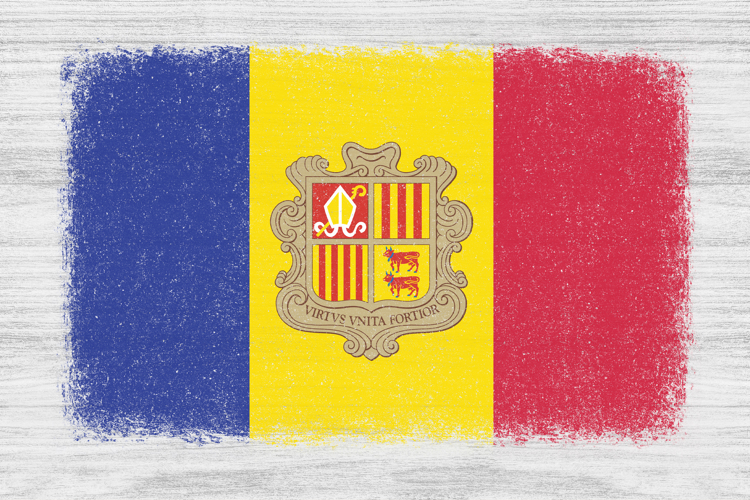 Andorra flag PNG, Sublimation Designs for Shirts, Mugs