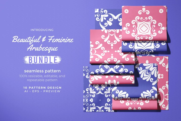 Beautiful & Feminine Arabesque - Seamless Pattern