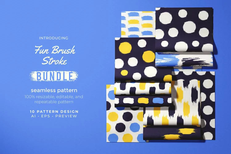 Fun Brush Stroke - Seamless Pattern