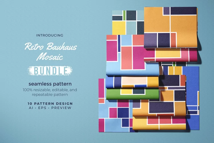 Retro Bauhaus Mosaic - Seamless Pattern