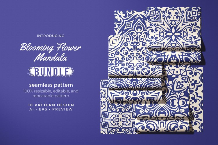 Blooming Flower Mandala - Seamless Pattern example image 1