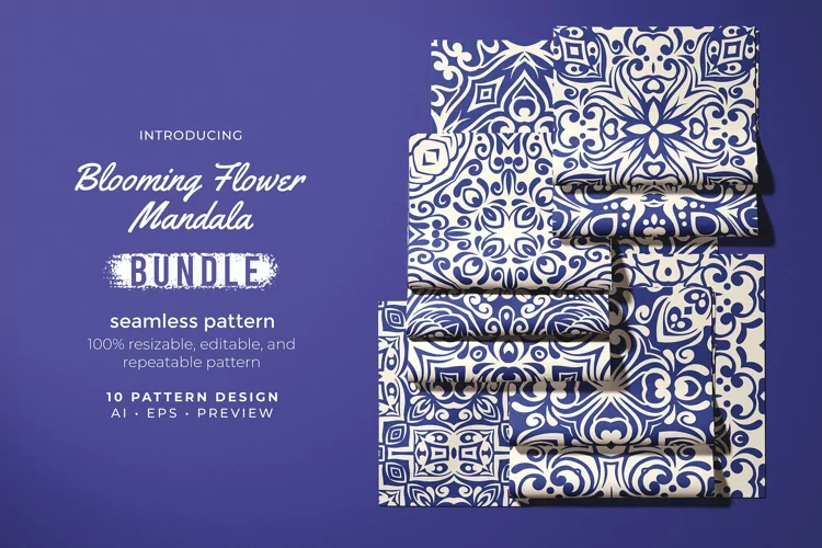 Blooming Flower Mandala - Seamless Pattern