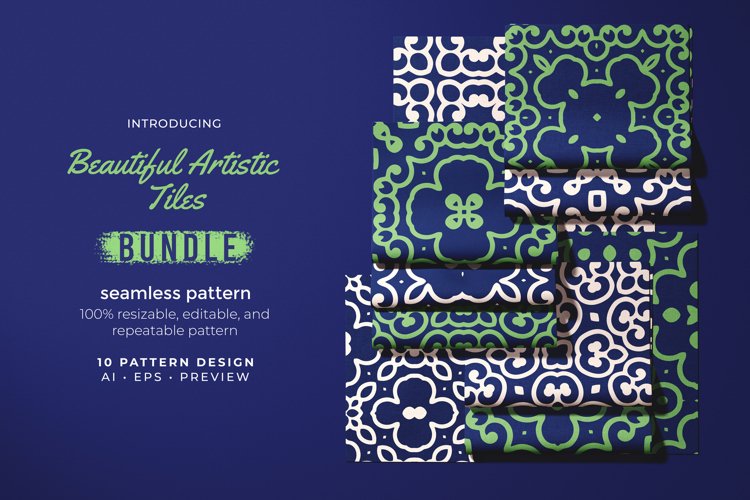 Beautiful Artistic Tiles - Seamless Pattern example image 1