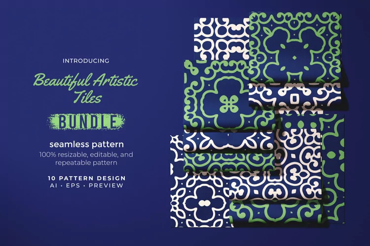 Beautiful Artistic Tiles - Seamless Pattern