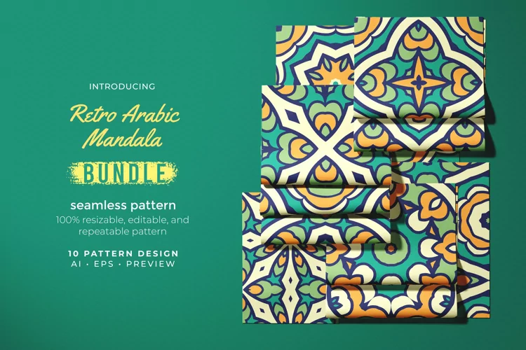 Retro Arabic Mandala - Seamless Pattern