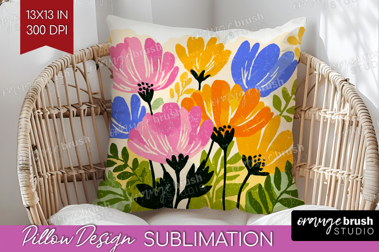 Anemone Modern Floral Pillow Sublimation Sping Flower Pillow