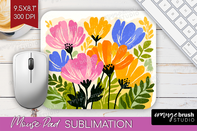 Anemone Modern Floral Mouse Pad Sublimation Sping Flower