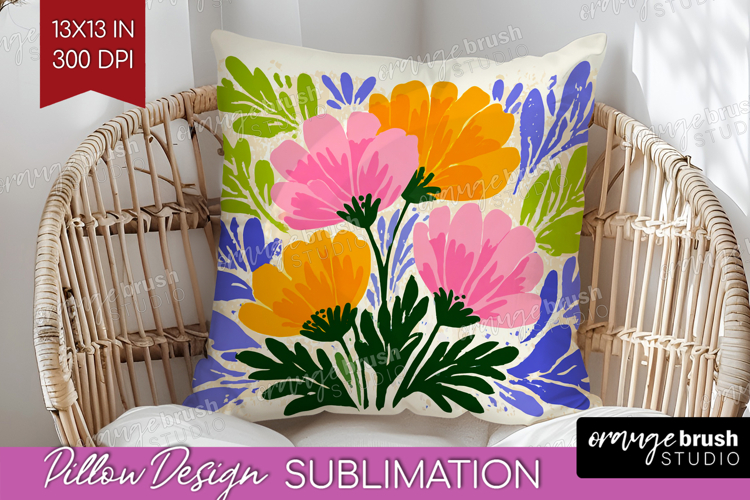 Anemone Modern Floral Pillow Sublimation Sping Flower Pillow