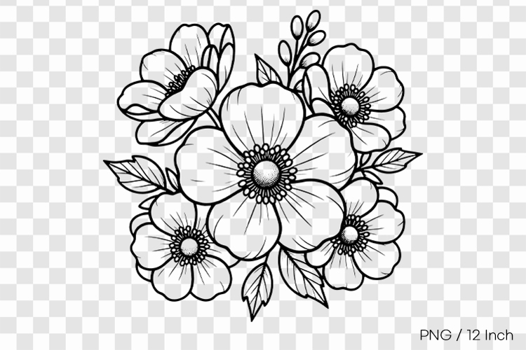 Flower Drawing Png Image 13