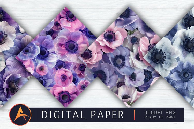 Anemone Flower Digital Paper