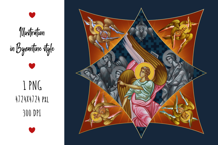 Greek Religious Illustration with an Angel