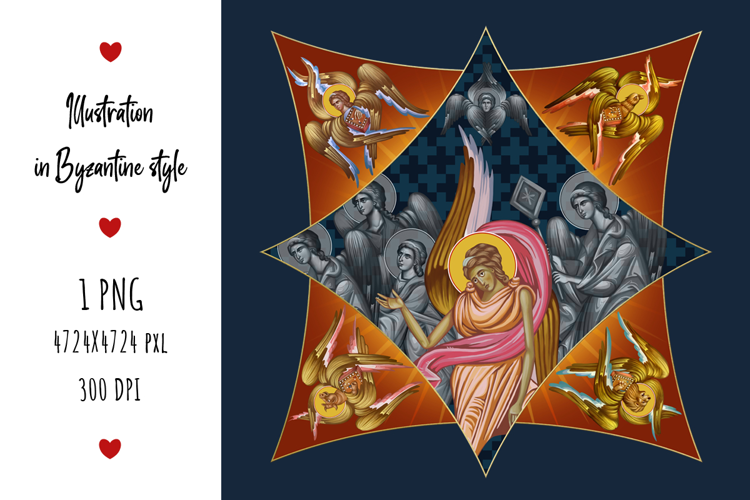 Greek Religious Illustration with Angel