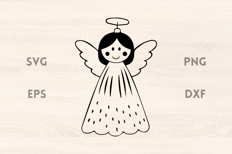 Whimsical Christmas Angel SVG