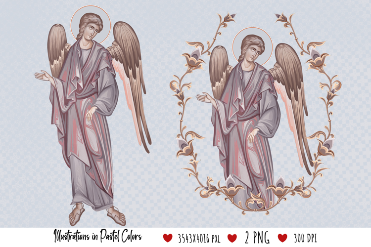 Guardian Angel. Christian illustration in Byzantine Style