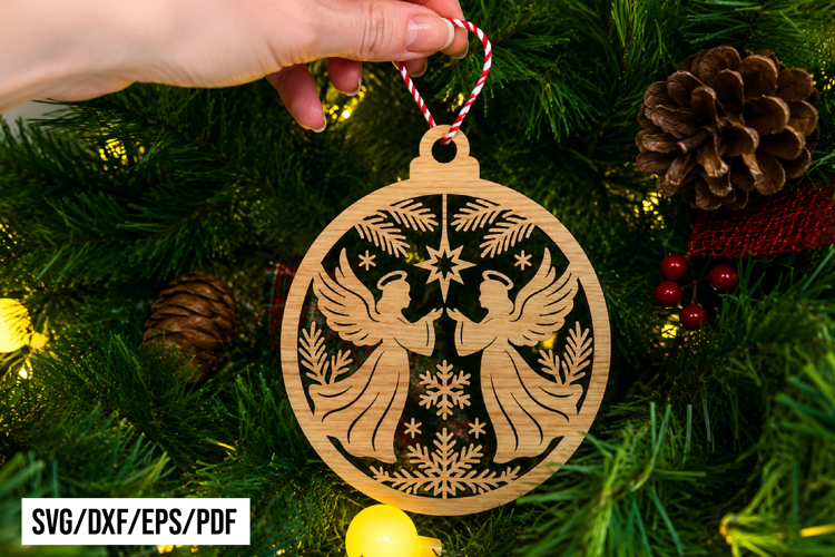 Angel Christmas Ornament Laser Cut SVG