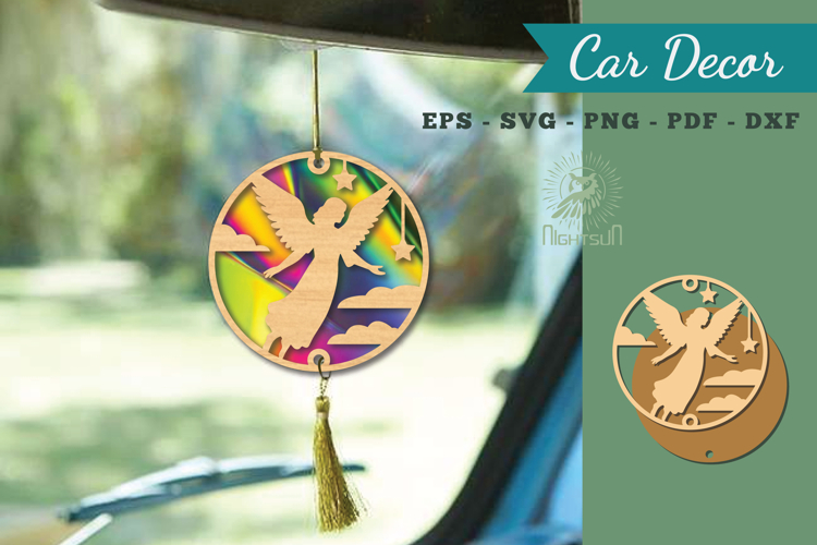 Angel Mom Lasercut Car Decor SVG
