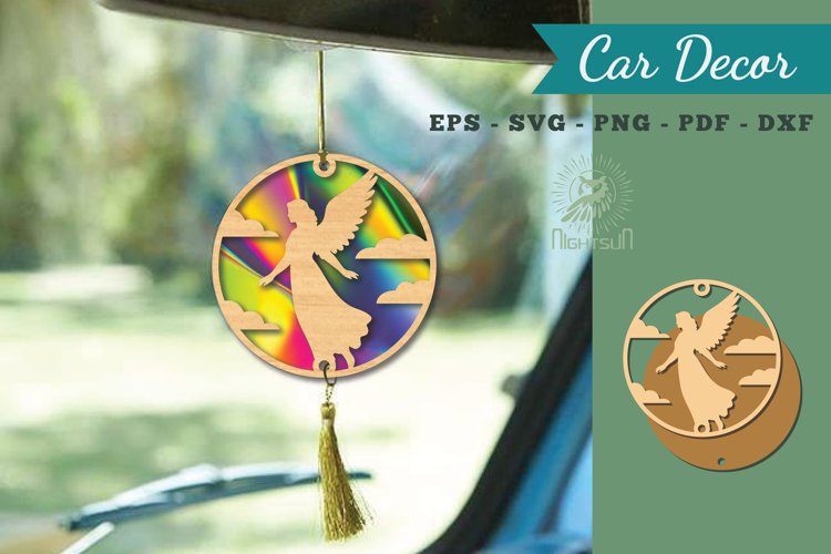 Angel Mom Lasercut Car Decor SVG