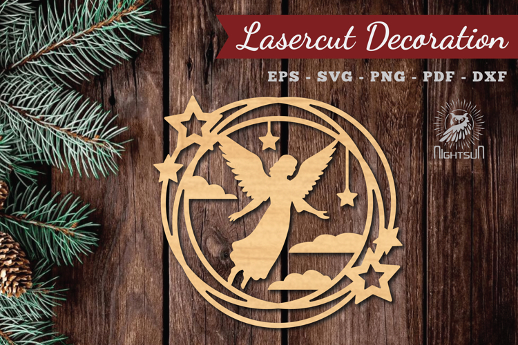 Angel Mom Lasercut Decoration SVG