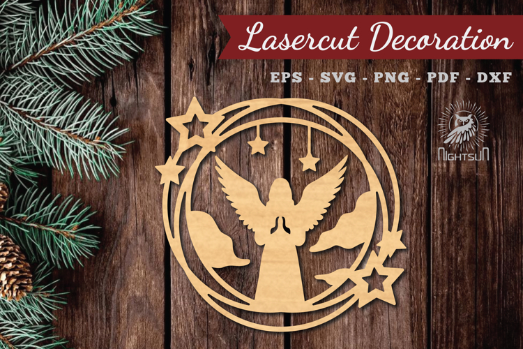 Angel Mom Lasercut Decoration SVG