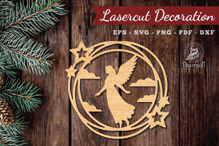 Angel Mom Lasercut Decoration SVG
