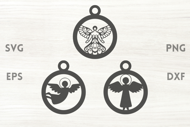 Decorative Angels Tree Ornaments SVG