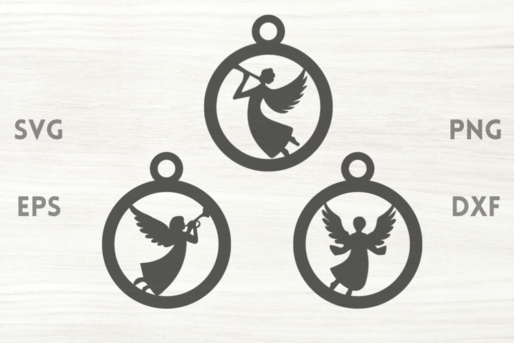 Singing Angels Tree Ornaments SVG