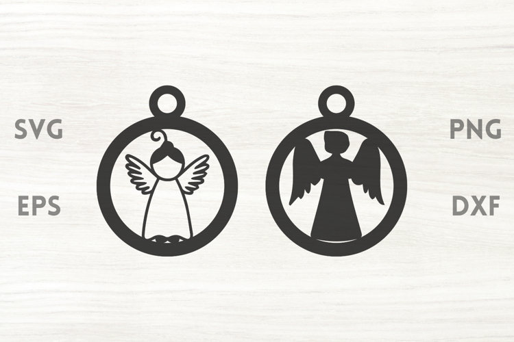 Cute Angels Tree Decorations SVG
