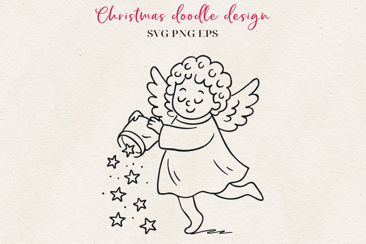 Hand-Drawn Christmas Character | Festive Ink Art SVG PNG EPS