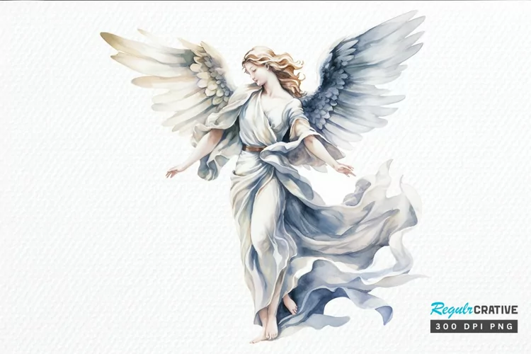Angel Statue Watercolor PNG Clipart