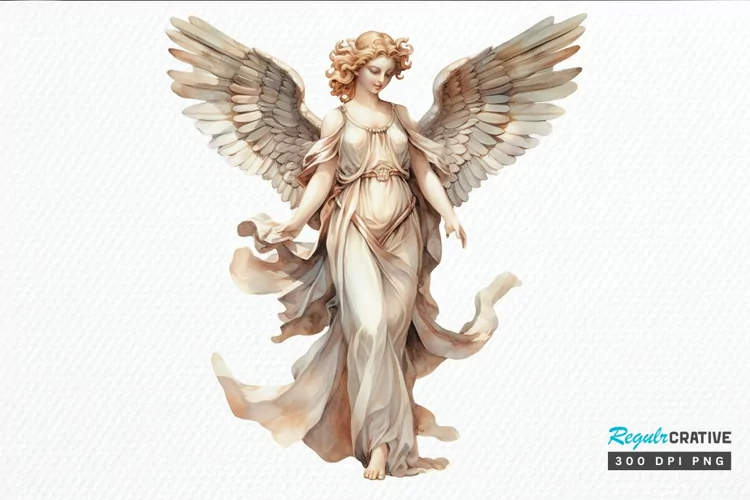 Angel Statue Watercolor PNG Clipart