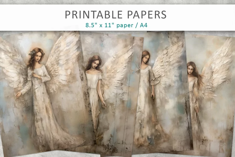 Vintage Angel Junk Journal Paper