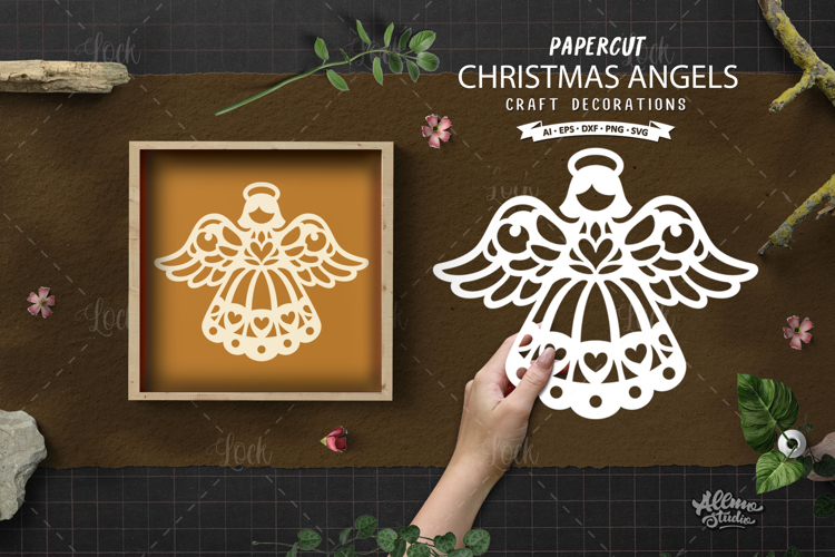 Christmas Angel Papercut SVG
