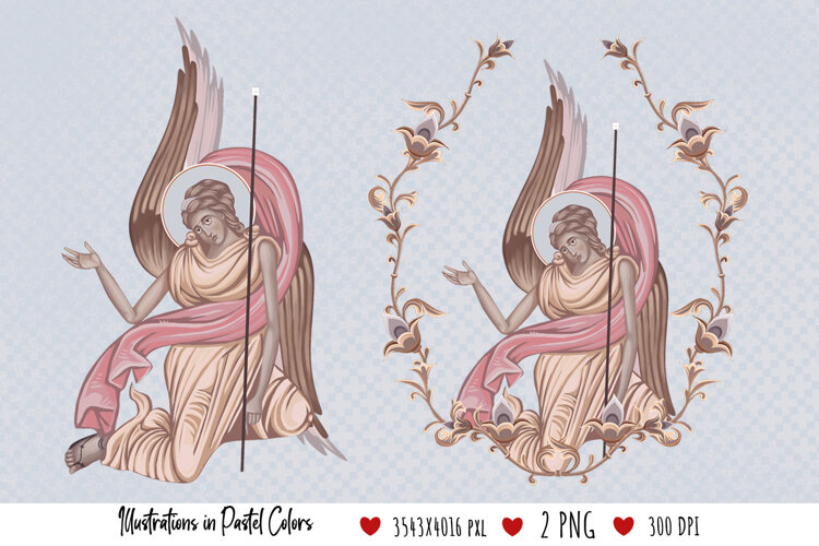 Angel. Illustration in Byzantine Style example image 1