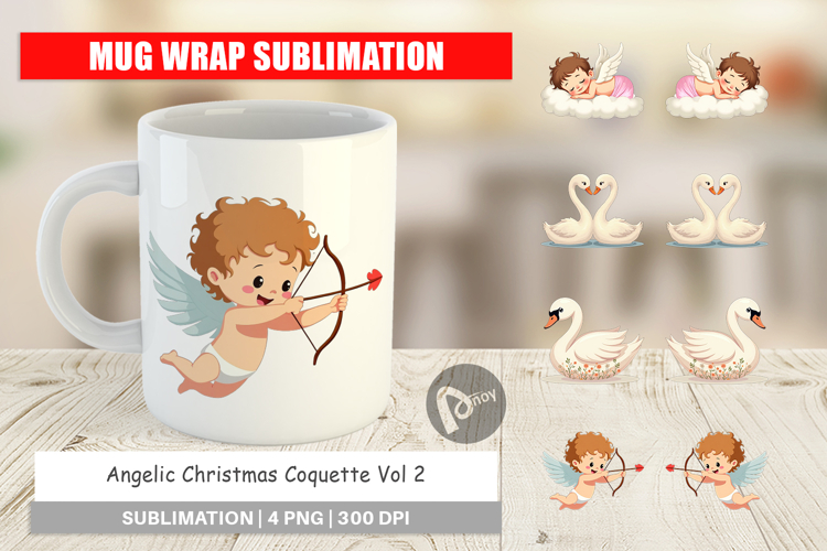 Angelic Christmas Coquette Mug Wrap