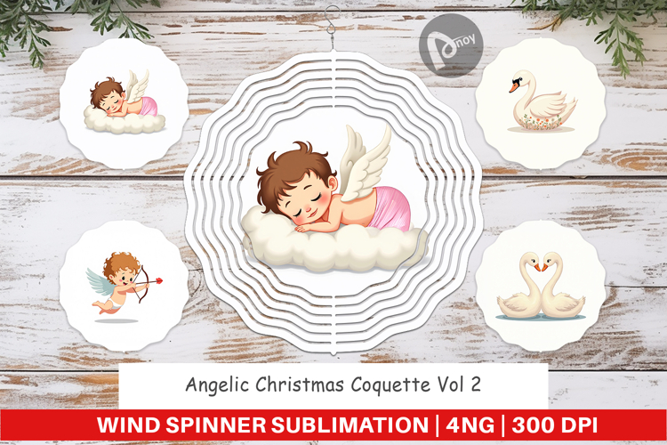 Angelic Christmas Coquette Wind Spinner