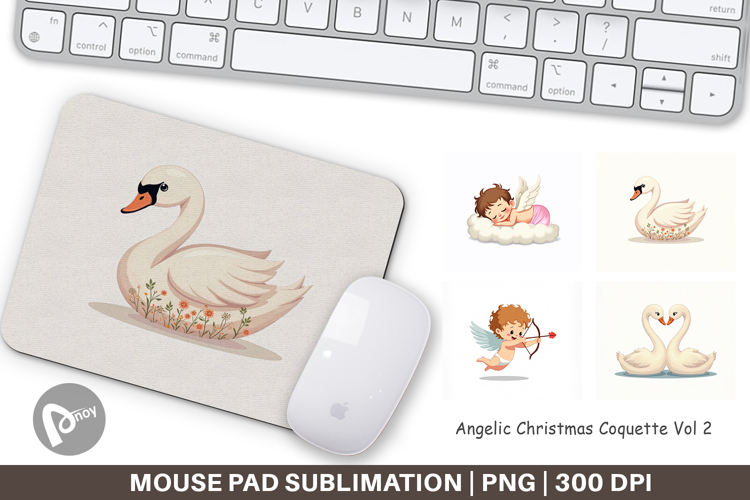 Angelic Christmas Coquette Mouse Pad
