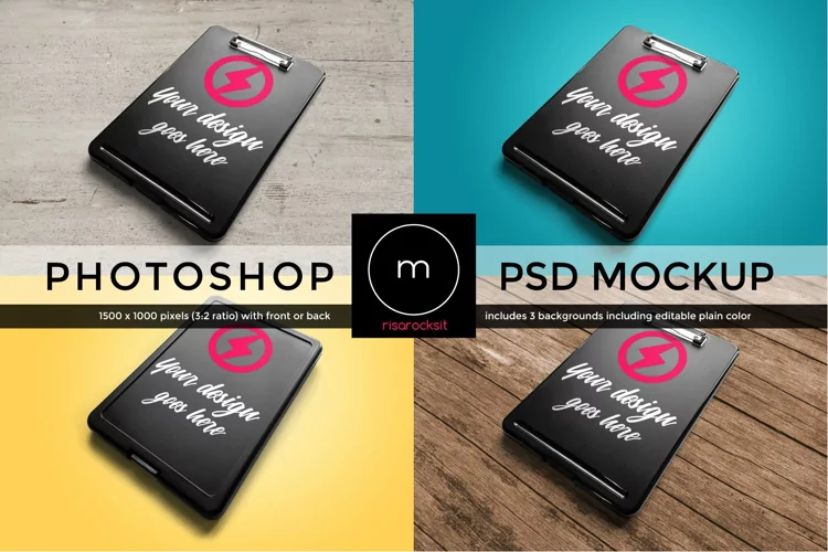 Storage Clipboard Angled Photoshop Mockup