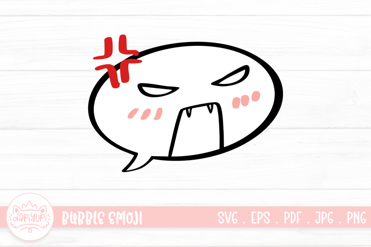 Angry Bubble Emoji Character Illustration