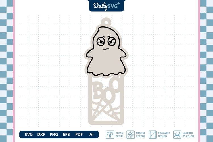 Cute Ghost Bookmark SVG Halloween Spooky Cut File example image 1