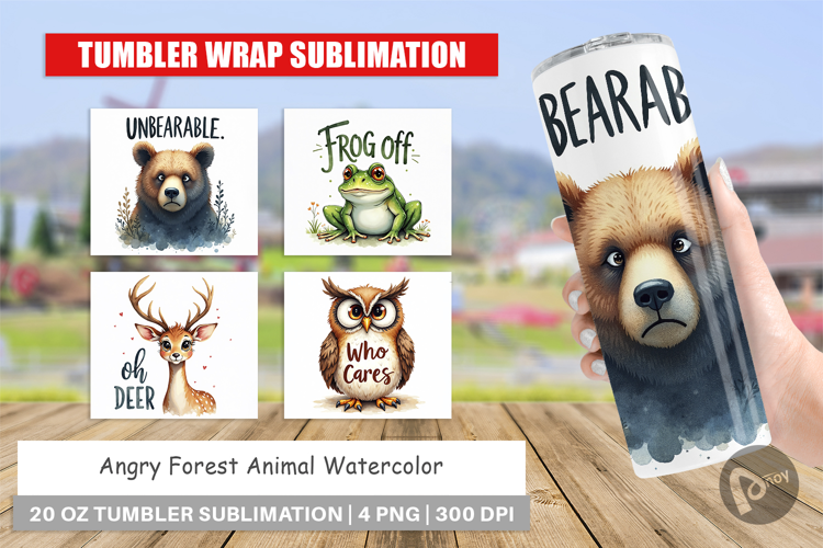 Angry Forest Animal Art Tumbler