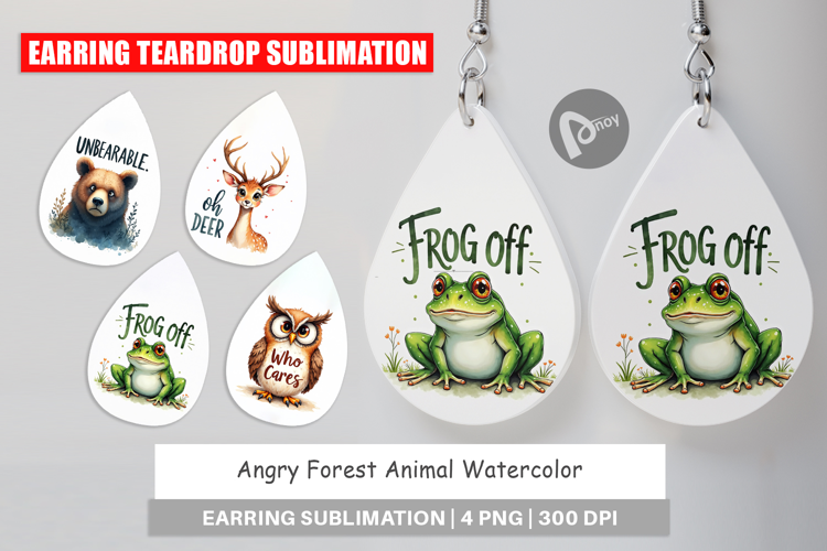 Angry Forest Animal Art Earring