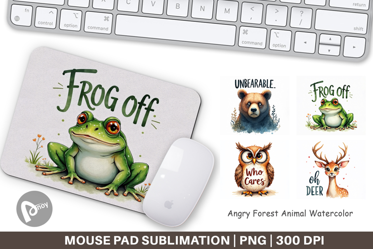 Angry Forest Animal Art Mouse Pad