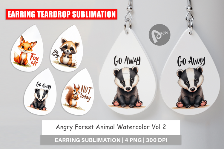 Angry Forest Animal Art Earring