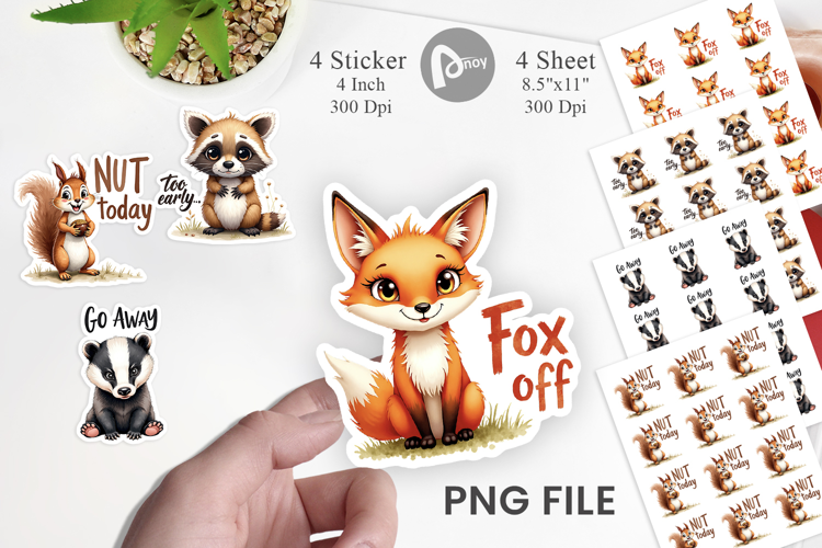 Angry Forest Animal Art Sticker