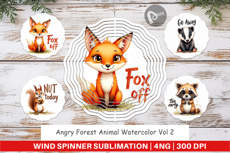 Angry Forest Animal Art Wind Spinner